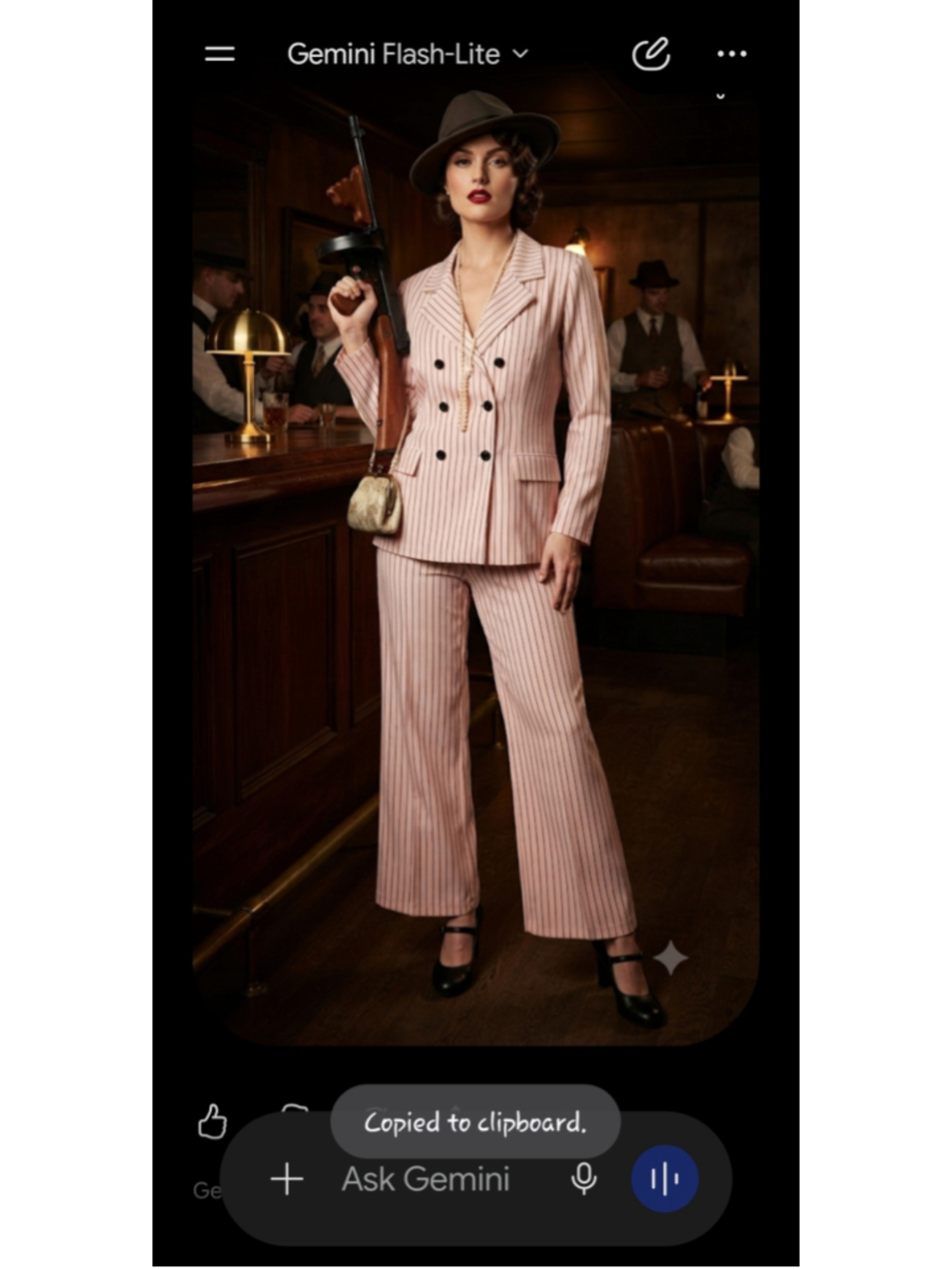 Girls Charades 1920s Gangster Costume Suit One Size Pink Black Striped
